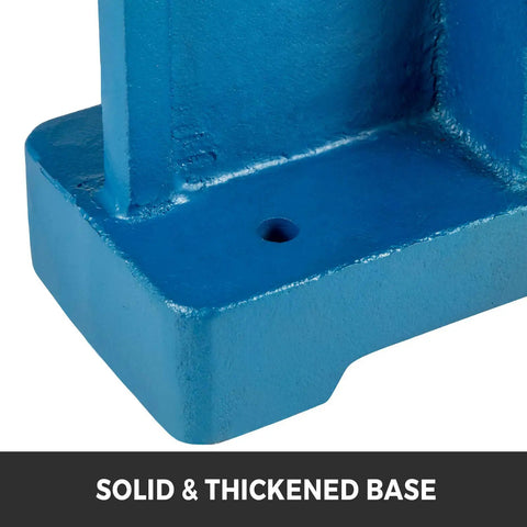 Bottom view of the solid base of 1 Ton Manual Arbor Press For Home Workshop, Beefy Heavy Duty Desktop Cast Iron Arbor Press With 4 And 5 Eighths Inch Maximum Height, Riveting Hole Punching Tool, Easy Operation And Durable Steel Ram