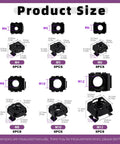 Heavy Duty Black Zinc Plated Carbon Steel Cage Nuts 48 Pc Assortment sizes M4 through M12 with measurements for server racks.