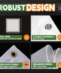 Ultra Thick 12 Mil White Tarp 20x30 Feet UV Resistant Waterproof Poly Tarp With Reinforced Edges And Metal Grommets detail