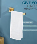 Brushed Gold Towel Bar Wall Mounted Hand Towel Holder For Bathroom And Kitchen Stainless Steel with towel hanging