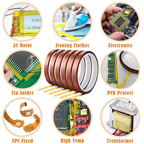 Gold Kapton Tape 33M Long 50mm Wide High Temperature Polyimide Adhesive Tape For Masking And Soldering used in electronics applications