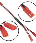 3Pcs JST Plug Splitter Y Harness Cables For RC Cars And Drones, 1 Male To 2 Female, detailed connectors view, Traxxas Tamiya use
