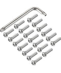 Top Tier M6x20mm Torx Security Pan Head Screws Paired With T30 L Wrenches on a white background.