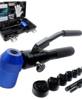 Pro Grade Heavy Duty Knockout Hole Punch Driver Kit With Six Dies, 360 Degree Rotating Electrical Conduit Hole Cutter Set, Blue.