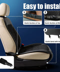 Beat The Heat With A Universal Cooling Car Seat Cover, 12V-24V, 3-Speed Air Cooled Seat Cushion, installation guide, Black