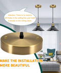 Gold Light Canopy Kit 4.7 Inch Pendant Chandelier Ceiling Plate with All Mounting Hardware in a modern living room