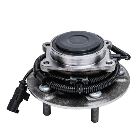 Close-up view of a 2 Pack Rear Wheel Bearing Hubs Assembly For Dodge Grand Caravan 2012-2020 Chrysler Town And Country 2012-2016 Ram C/V 2012-2015 And VW Routan 2012-2014 Replacement Wheel Hub Bearings with 5-bolt pattern and ABS sensor