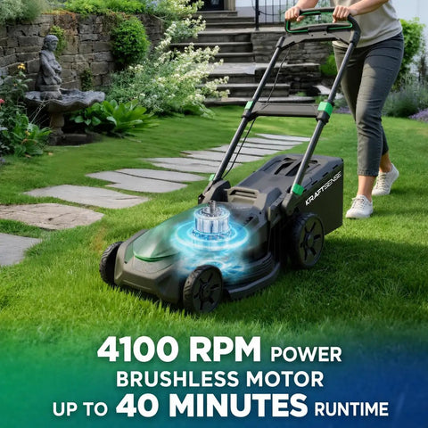21 Inch 40V Max Brushless Cordless Electric Push Lawn Mower With Dual Battery Power, Two 20V Max 8Ah Packs Delivering 296Wh, Charger Included, Lightweight Handle, Easy Start And Precise Cut Settings For A Tidy Yard
