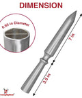 Unfailing Stability Cane Staff Scepter Spear Prop high carbon steel tip dimensions 7 in length, 3.5 in diameter, 0.95 in socket