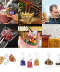 Collage of Clear 4x6 Cellophane Bags With 4 Inch Twist Ties used for gift wrapping and food storage in various settings