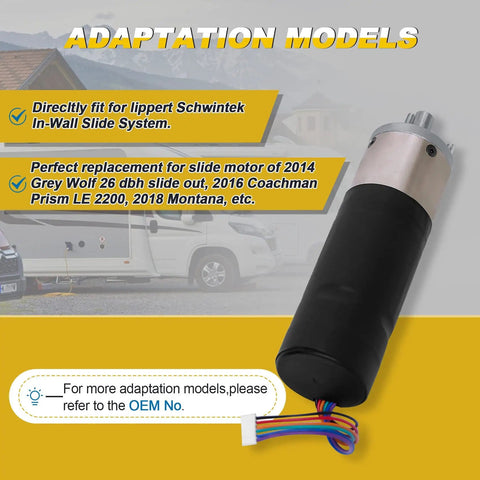 In Wall Slide Out Motor For Lippert Schwintek IG42 12V High Torque 300 To 1 Gear Ratio Replacement For Travel Trailer Camper
