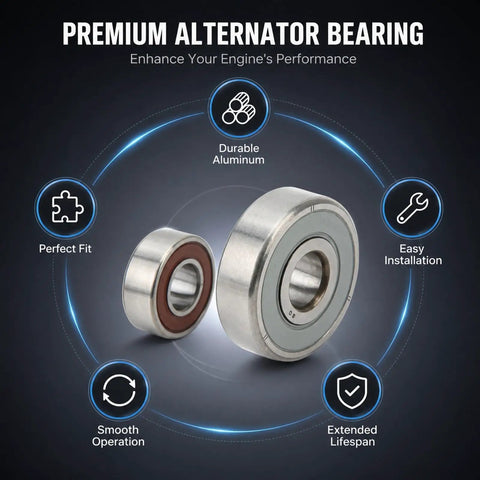 Pro Grade Alternator Bearing Kit With Small And Large Aluminum Alloy Bearings Compatible With Denso Units Oe 949100-5010 Smooth Spin No Sweat Install For Domestic Rides And Work Trucks