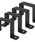 4 Pack Square Tube Strap Clamp Set For 4x4 Posts, Heavy Duty U Shape Bracket Clamp With Powder Coat, Black Post Tie Bracket, angled view