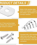 Product details of Heavy Duty 24 Pack 10mm 304 Stainless Steel Rigid Pipe Straps U Brackets with Self Tapping Screws for installation.