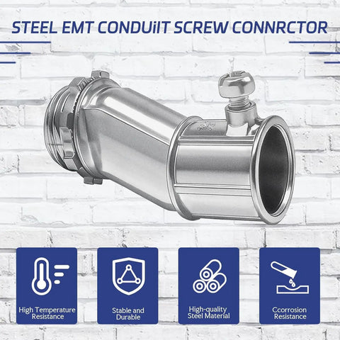 Heavy Duty Zinc Alloy Conduit Adapters With Smart Offset Design For Tricky Tight Spaces Hustle Free Solo Install Slick Half Inch To Half Inch Wire Routing Pack Of Six Killer Tool Set, steel EMT conduit screw connector.