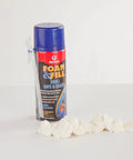 Heavy Lifters Expanding Spray Foam Sealant Fills Gaps And Cracks Straight Up, 12 Oz tube with expanding foam application.