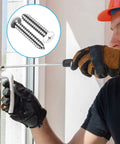 Man using a screwdriver to install Built Tough Number 8 Pan Head Screws Self Tapping Stainless Steel Assorted Fastener Kit.