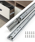 Heavy Duty 18 Inch Soft Close Drawer Sliders, Full Extension Ball Bearing Cabinet Sliders, 5 Pairs, 100 Lb Capacity Per Pair.