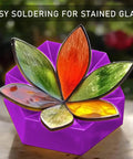 Stained Glass Soldering Jig 4 Layer Flower Mold Set For Succulent Glass Art Six Petal Shape Mold with vibrant colored petals