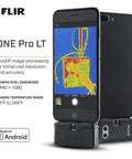 Pro Grade Thermal Camera For Smartphones With Micro USB Connector Detect Electrical Problems Heat Loss Water Damage And Hidden Hot Spots In Real Time With 4800 Pixel Infrared Imaging For On The Go Troubleshooting, attached to Android phone showing thermal image.