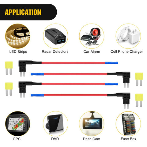 10 Pack Micro 2 Fuse Tap 12V Car Add A Circuit ATR Blade Adapter With 20A Fuses Holder Dual Circuit Adapters application
