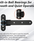 2 Pack Heavy Duty Gate Hinges, side view, 13in, black finish with built-in ball bearings