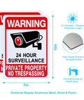 2-Pack No Trespassing Signs For Private Property Outdoor Use With Video Surveillance Icon 2025 Version 10x7 UV Printed Aluminum