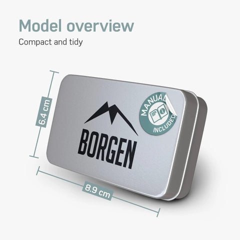Compact metal box with logo, dimensions 6.4 cm by 8.9 cm, Two Pairs Bike Brake Pads For Magura 7P Brakes Compatible With MT2 MT4 MT6 MT8 MT Trail MT Sport Hydraulic Disc Pads For BMX And E Bike With Superior Heat Dissipation And Strong Braking Power manual included sticker