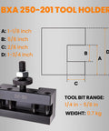 Front view: maXpeedingrods 250-201 BXA #1 quick-change lathe tool post holder set (5) for BXA posts 250-200/250-222.
