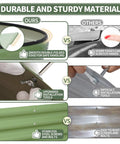 Comparison of galvanized raised garden bed kit features, highlighting smooth edges and upgraded tools for safe assembly
