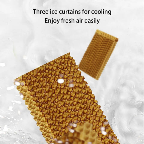 Three ice curtains for cooling in water, designed for portable evaporative cooler to help crush the summer heat.
