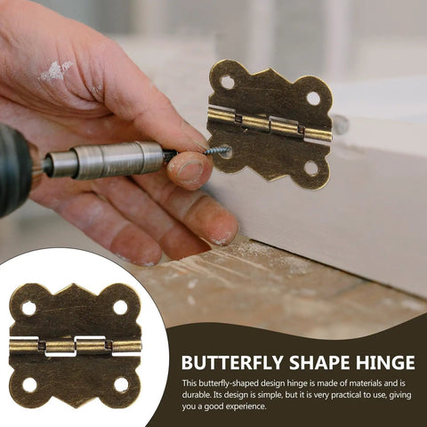 Installing Antique Bronze Hinge Set For Wooden Boxes And Cabinets, 30x27mm iron hardware with flush mount on white wood