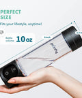 Hydrogen Water Bottle Generator With SPE PEM Technology Delivers 6300 Plus PPB In 3 Cycles Rechargeable 10 Oz Black Bottle