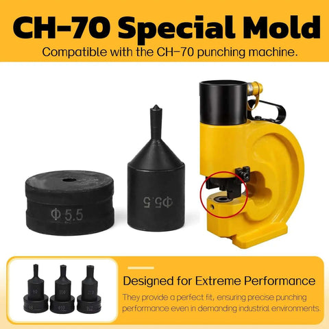 Heavy Duty Hydraulic Round Punch Die 19.5mm For Metal Punching Pro Grade 40Cr Steel, compatible with CH70 punch press