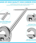 Ergonomic Sink And Drain Wrench For DIYers And Pros, Quick Adjust Plumbing Tool, high carbon steel, swivel head, black-coated jaws