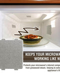 Image showing 10 Pcs Microwave Mica Sheets Set, Super Thick Heat Shield Waveguide Covers installed inside a microwave oven.