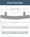 Diagram showing how to measure center to center and pull length for bronze and copper cabinet handles pack of 5.