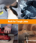 Level 5 Cut Resistant Gloves Cru553 handling metal, glass, automotive tasks, and carpentry, black and gray, large size