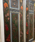Floral Carved Barn Wood Door 71x34 Inch Rustic Farmhouse Entry Pantry Door Double Or Single Sliding Door No Glass No Hardware