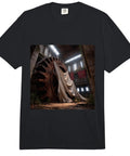 Cozy And Retro Industrial Gear Comfort Colors Adult Heavyweight Tee Featuring A Cool Purple Tie Dye Vibe Perfect For Relaxed Fit Or Oversized Style With Soft Washed Fabric Feel That Looks Totally Fresh Right Out The Wash And Ready To Slap On For Any - displayed on a black tee shirt.
