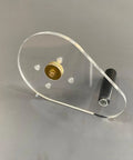 Image of Super Slick Clear Acrylic Router Base Plate For RT0701C And XTR01Z Six By Nine Inch with detailed brass knob.