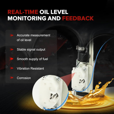 Electric Fuel Pump Module Sending Unit Replacement For Buick Century And Oldsmobile Cutlass Ciera Cruiser 1993 1994 2.2L 3.1L 3.3L Plug And Play Direct Fit Replaces 19111393 with real-time oil level monitoring and feedback.