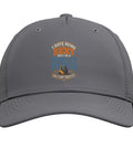 Forklift Humor Adjustable Baseball Hat For Warehouse Drivers And Logistics Pros Slate Gray Printed Cap Front View