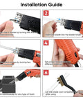 Installation guide steps for Romech Hot Knife Foam Cutter 200W Electric Air Cooled Kit with blade setup and cleaning.
