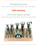 Steel Dapping Block and Dapping Punch Set for Jewelry Making and Metal Forming Die Shaping Doming Tools on display