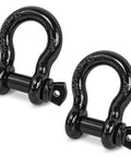 Beefy Heavy Duty 3/4 Inch D Ring Shackle With 7/8 Inch Screw Pin 44,000 Lbs Break Strength Ideal For Tow Straps And Recovery Fits Jeep SUV Pickup Trailer ATV UTV Black Finish, black steel shackle pair