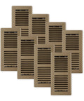 Multiple Pro Grates Steel Floor Register Brown 4x10 Inch Contractor Grade Powder Coated Floor Vent For Home Fits 4x10 Opening