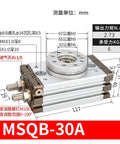 Compact Pneumatic Rotary Actuator Cylinder 90 To 180 Degrees Motion Control With Easy Install And Rock Solid Durability MSQB30A