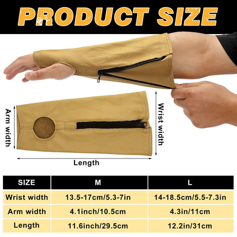 Premium Genuine Cowhide Leather Arm Guards Two Pair Pack Welding Work Sleeves Cut Resistant Construction Site Protector Scratch And Burn Shield For Crew Large