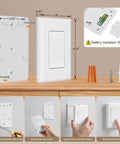 Wireless Light Switch Remote Control Outlet Kit With No Wiring Needed 100 Feet Range Pre Programmed Remote Outlet Wall Switch